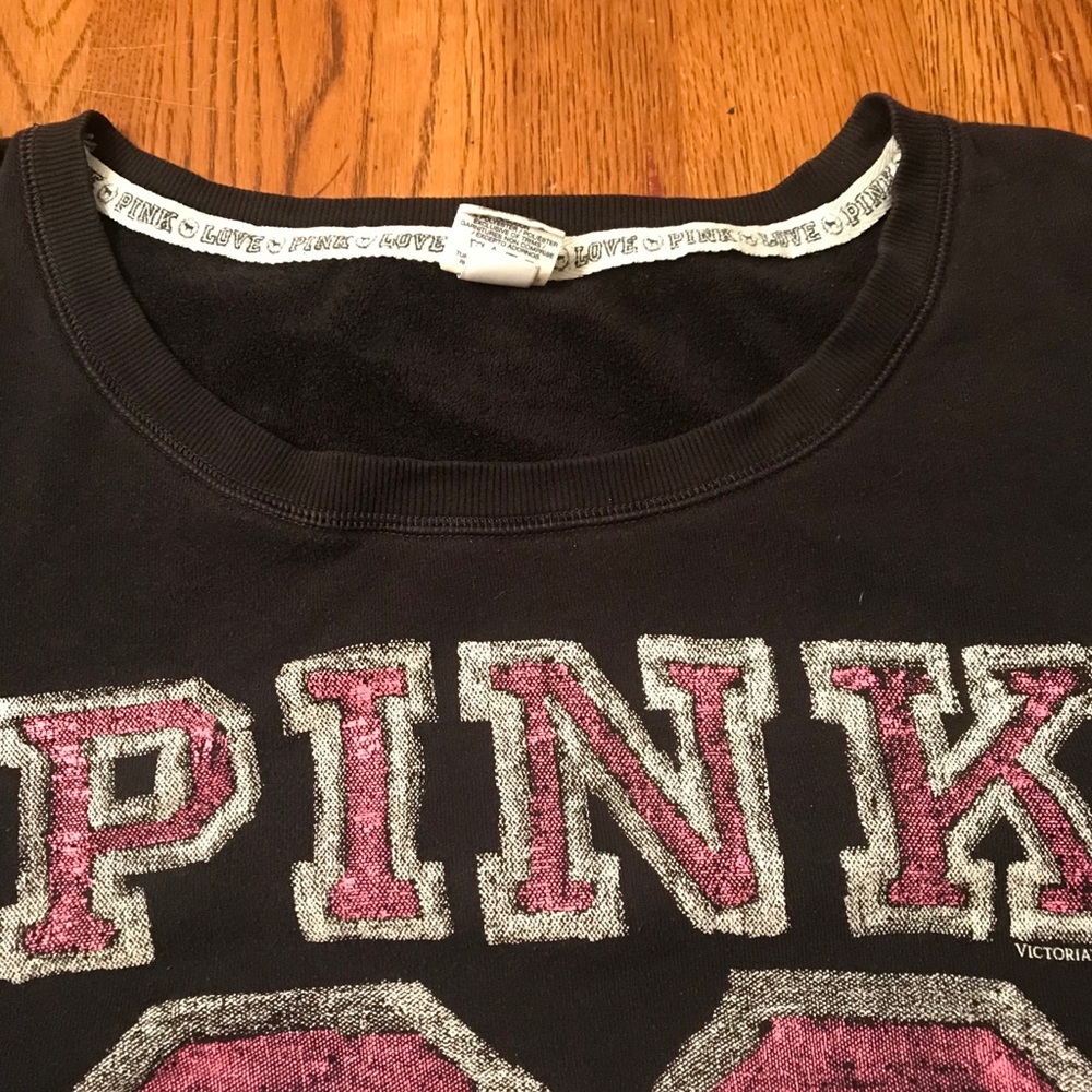 Pink Victoria’s Secret LW Sweatshirt Sz Med - Picture 3 of 5